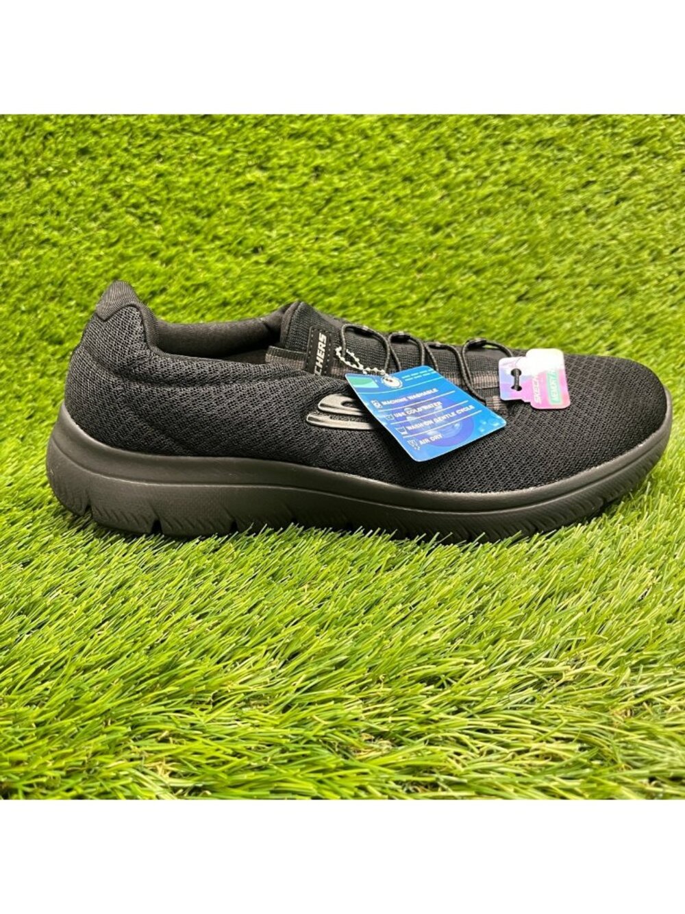 Skechers Summits Womens Size 9 Triple Black Athletic Running Shoes Sneakers